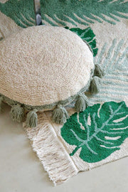 Circle green floor cushion