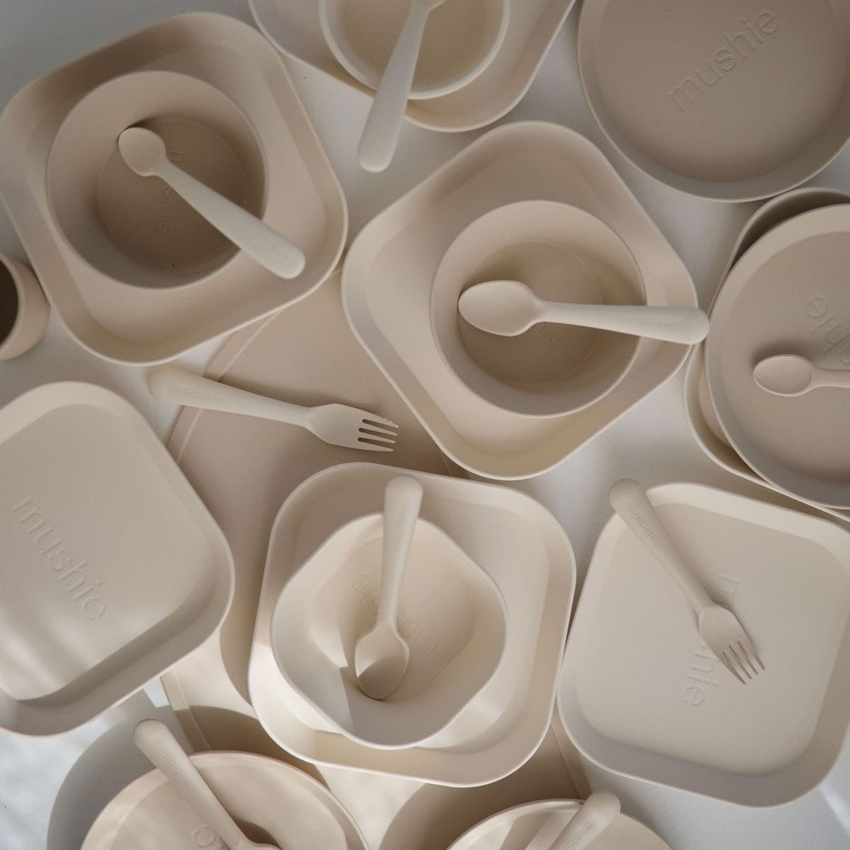 Square bowl Ivory Set van 2