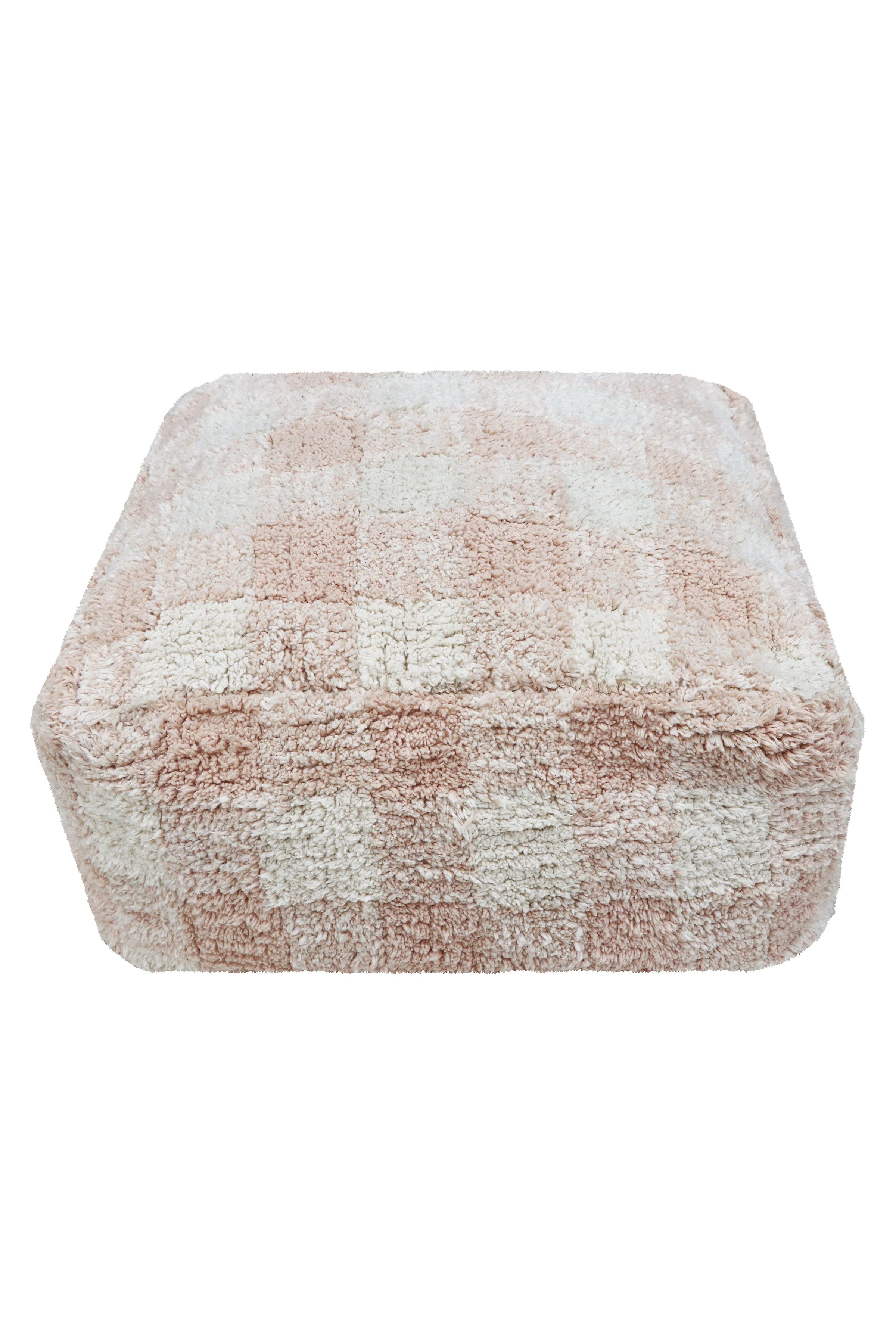 Vichy rose pouf