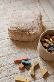 Vichy rose pouf
